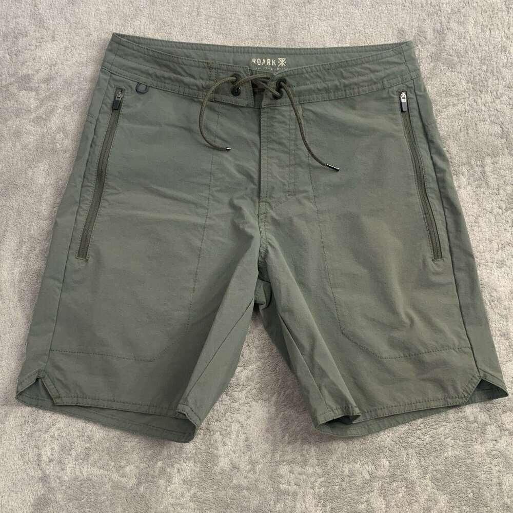 Roark Layover 2.0 Shorts Mens 28 Green Pockets Back Ventilation Hiking Outdoor